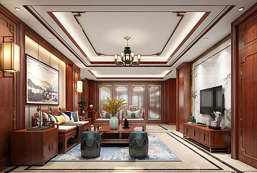龙南小清新格调的现代简约别墅中式设计装修效果图